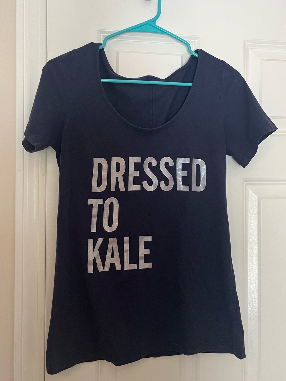 “dressed to kale” novelty workout shirt